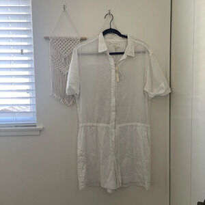 Xirena White Button Down Romper